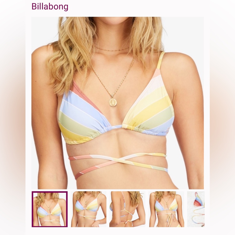 Size M NWT Billabong triangle wrap bikini top